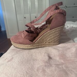 Brash Pink Wedge Sandals
